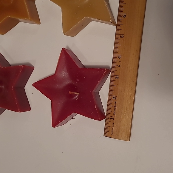 5 point 4" star wax candles red white blue - Picture 2 of 3